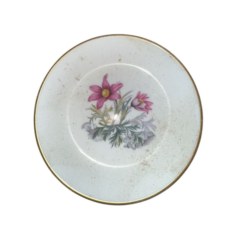 Royal Worcester Alpine Flowers Ashtray Vintage mountain‎ lily rare collectible